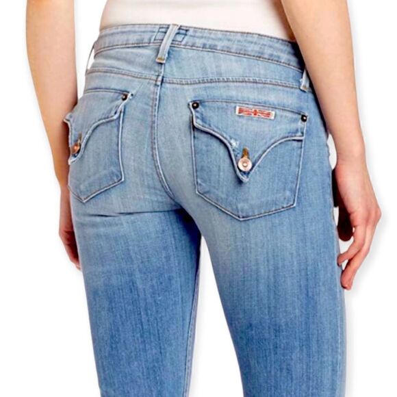 HUDSON BACARA STRAIGHT LEG CROPPED CUFFED JEANS BLUE SIZE 25 - Picture 3 of 13